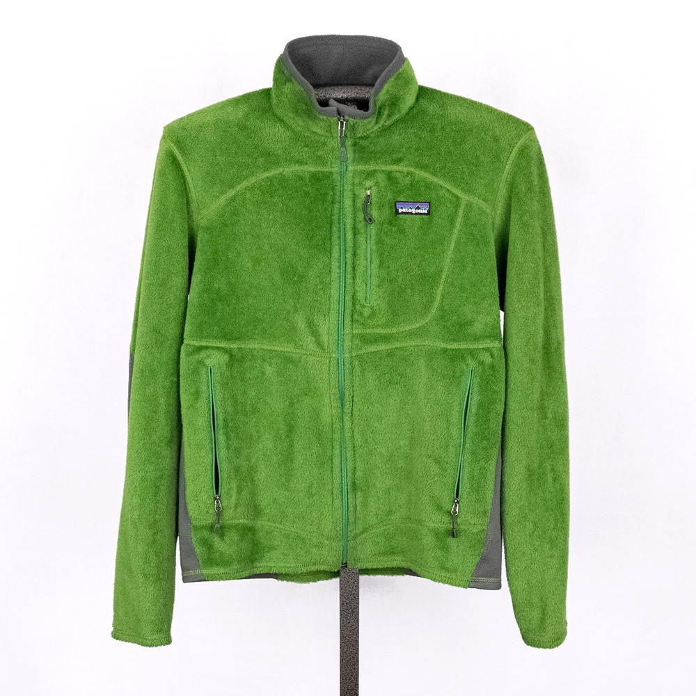 Patagonia Full Zip Polartec R2 Fleece Grinch Green & Gray Men's Small 25136FA11